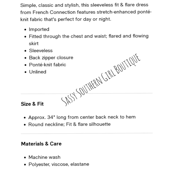 ⭐🆕FCUK French Connection black fit and flare mini dress - Picture 8 of 9